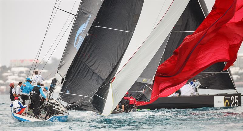 Bronenosec and Katusha racing downwind on day 2 of the RC44 Bermuda Cup photo copyright NicoMartinez / MartinezStudio taken at Royal Bermuda Yacht Club and featuring the RC44 class