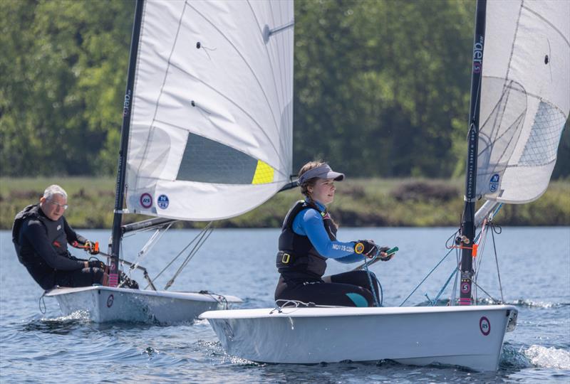 Ari Doel second in first race on her 5 at the Notts County Sailing Club Aero Open photo copyright David Eberlin taken at Notts County Sailing Club and featuring the RS Aero 5 class