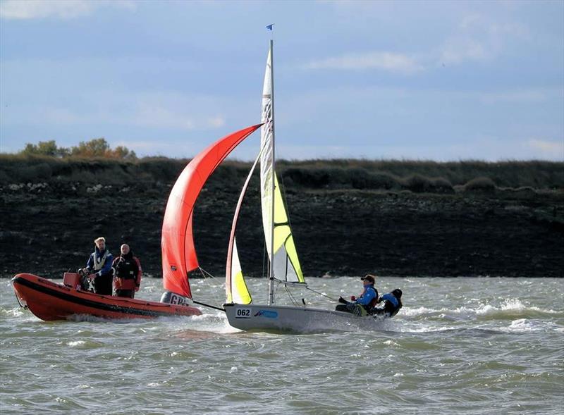 RS Feva Burnham Squiddie training photo copyright David Blaker taken at Royal Corinthian Yacht Club and featuring the RS Feva class