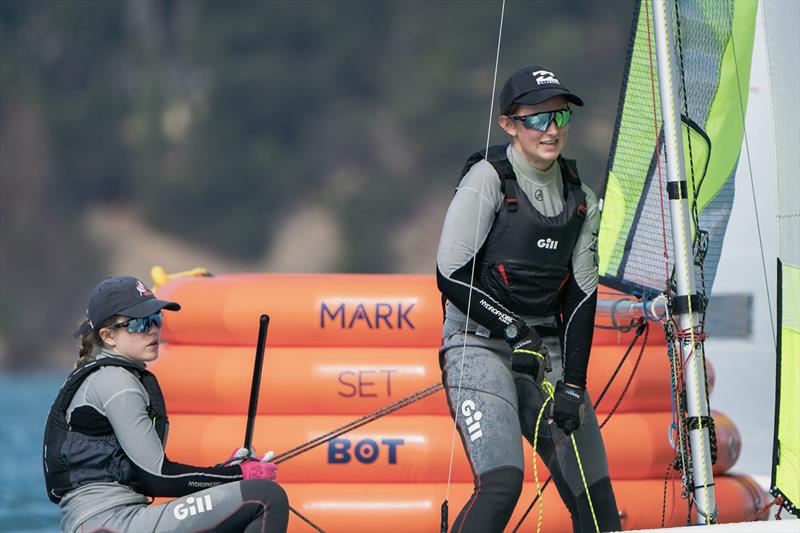 RS Fevas racing in the SailGP Inspire program - Lyttelton - March 23, 2024 photo copyright Justin Mitchell taken at Naval Point Club Lyttelton and featuring the RS Feva class