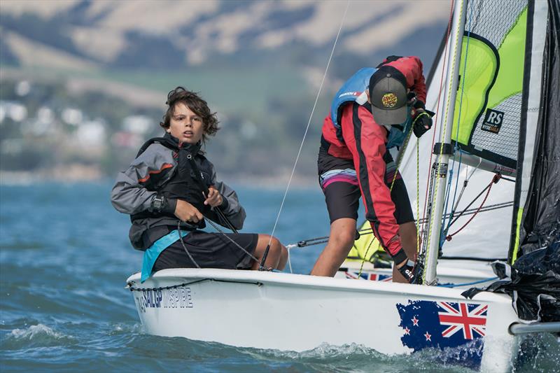 RS Fevas racing in the SailGP Inspire program - Lyttelton - March 23, 2024 photo copyright Justin Mitchell taken at Naval Point Club Lyttelton and featuring the RS Feva class