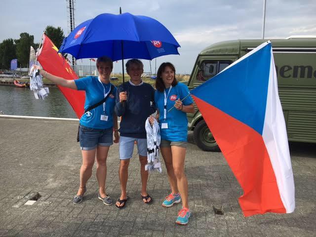 Lucy, Rohan Murphy and Helen Middleton at the 2017 RS Feva World Championship in Medemblik, Netherlands - photo copyright Lucy Jameson taken at Regatta Center Medemblik and featuring the RS Feva class
