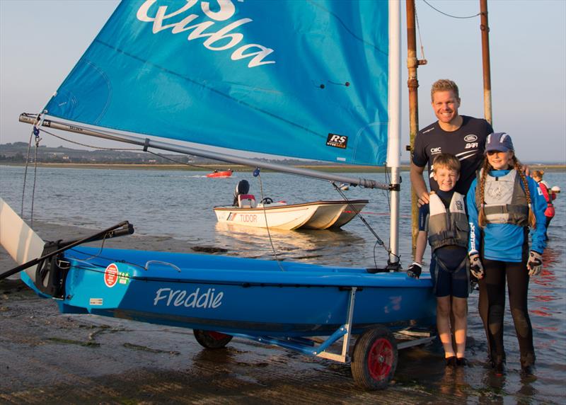 David ‘Freddie' Carr names the new boats at Tudor Sailing Club photo copyright Hannah Barnes taken at Tudor Sailing Club and featuring the RS Quba class