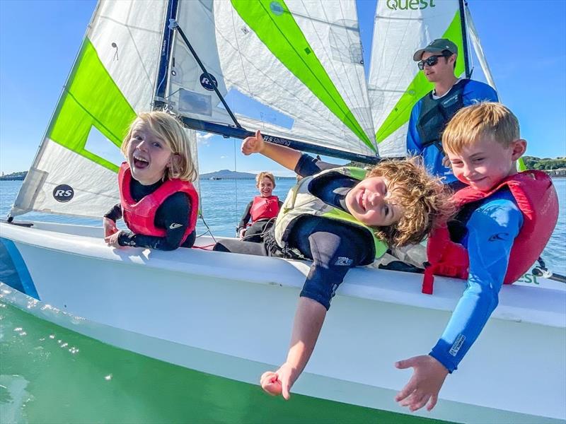  the happy faces say it all - kids feel safe in the Quest and therefore have a lot of fun - photo © NZ Sailcraft