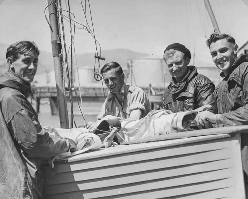 1955 Sanders Cup winners Graham, Ross Bassett, Jack Crop and Graeme Wilson with Frith photo copyright Mander Family Archives taken at Pleasant Point Yacht Club and featuring the  class