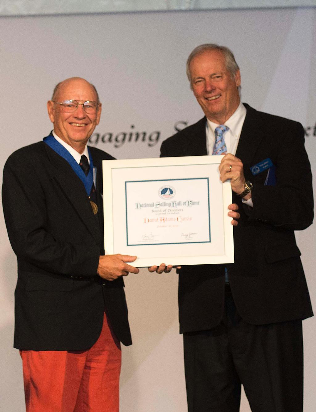 NSHOF Inductee Dave Curtis and Gary Jobson, NSHOF President.<br />
 © NSHOF/Jack Hardway