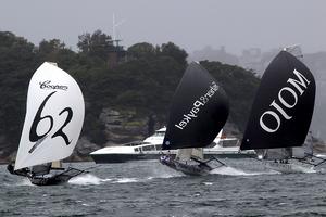 Spinnaker action earlier this season - Australian 18ft Skiff Nationals photo copyright Frank Quealey /Australian 18 Footers League http://www.18footers.com.au taken at  and featuring the  class