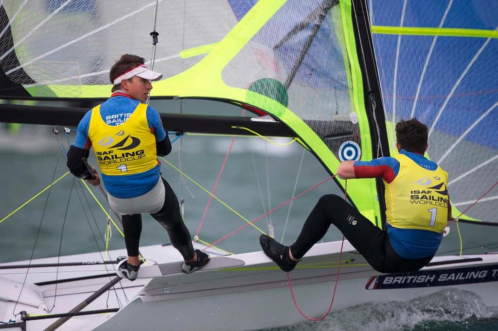 Luke Patience and Joe Glanfield, 470 - ISAF Sailing World Cup, Miami, 2014¨ © Richard Langdon /Ocean Images www.oceanimages.co.uk