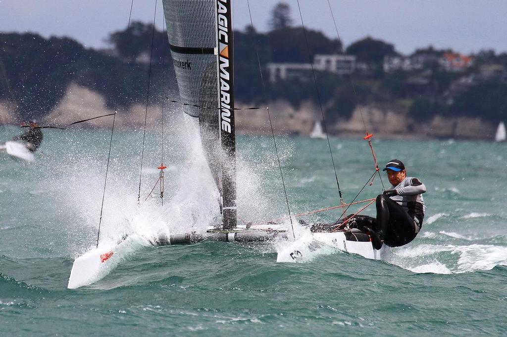 A-class catamaran World Championships, Day 3, Takapuna February 13, 2014 © Richard Gladwell www.photosport.co.nz
