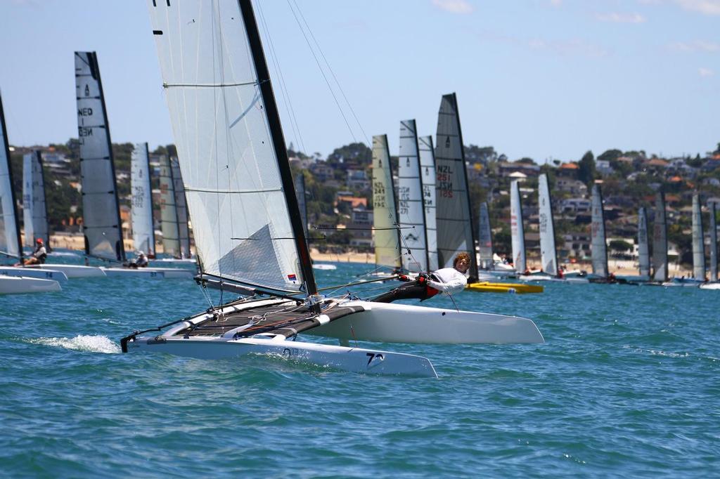 Int. A-Class Catamaran World Championship, Day 5, Takapuna NZ photo copyright Richard Gladwell www.photosport.co.nz taken at  and featuring the  class