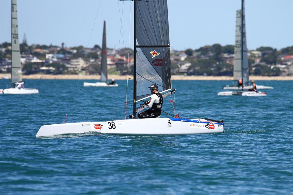 Int. A-Class Catamaran World Championship, Day 5, Takapuna NZ photo copyright Richard Gladwell www.photosport.co.nz taken at  and featuring the  class