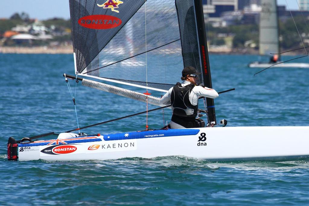 Int. A-Class Catamaran World Championship, Day 5, Takapuna NZ photo copyright Richard Gladwell www.photosport.co.nz taken at  and featuring the  class