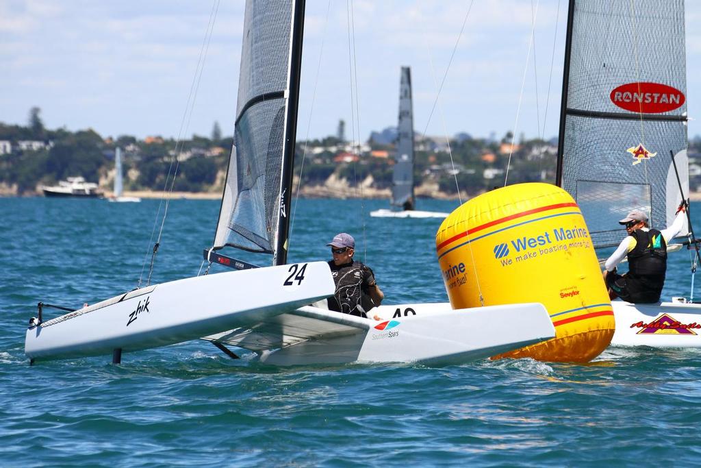 Int. A-Class Catamaran World Championship, Day 5, Takapuna NZ photo copyright Richard Gladwell www.photosport.co.nz taken at  and featuring the  class