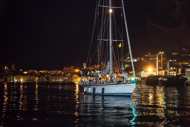 Yacana, Aref Lahham's Swan 68 completes the RORC Transatlantic Race and makes her way to the dock at Port Louis Marina, Grenada  © RORC/Arthur Daniel and Orlando K Romain