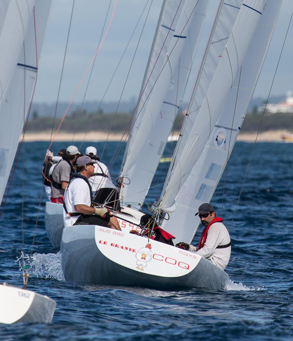 Le Grande Coq - John Warlow, Bradley Ginnivan and Stephen Peel. 2013 Mid-Winter Championship. - 2015 Etchells Australian Championship © Kylie Wilson Positive Image - copyright http://www.positiveimage.com.au/etchells