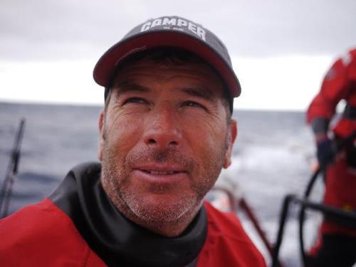 Rob Salthouse sailing in the 2011/12 Volvo Ocean Race on board Camper with ETNZ. © Hamish Hooper/Emirates Team NZ http://www.etnzblog.com