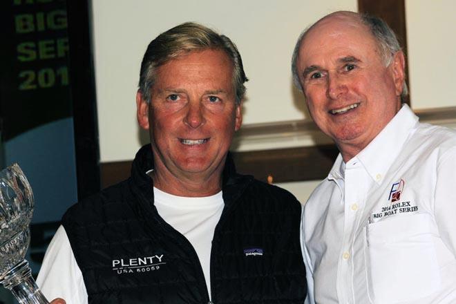 2014 Rolex Big Boat Series, prizegiving - Farr 40 RBBS winner Alex Roepers with Tink Chambers of Farr © Chuck Lantz http://www.ChuckLantz.com