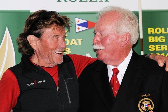 2014 Rolex Big Boat Series, prizegiving - Helmut Jahn with Commodore George Dort (Farr 40 Flash Gordon 6) © Chuck Lantz http://www.ChuckLantz.com