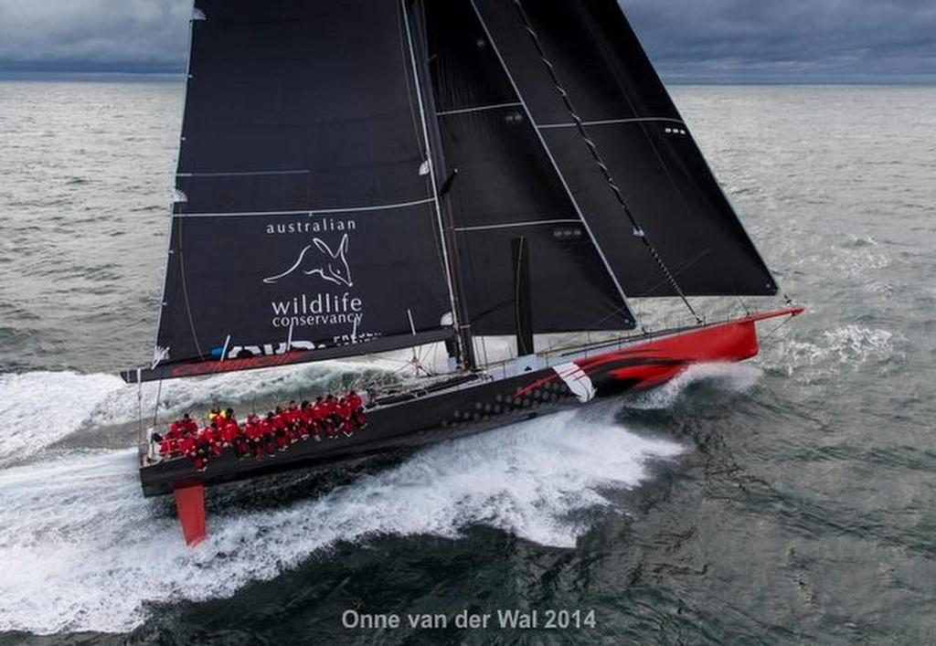 Comanche trialling off Newport RI before leaving for the 2014 Rolex Sydney Hobart Race © Onne van der Wal http://www.vanderwal.com/