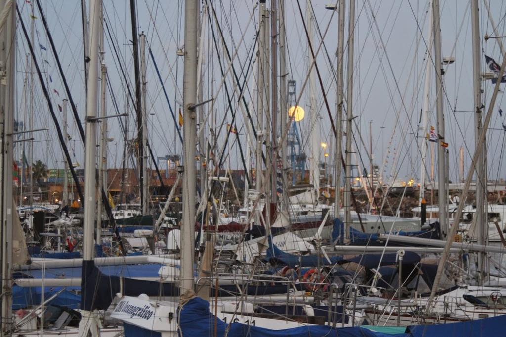 ARC+ Las Palmas Marina moon rising. © World Cruising Club http://www.worldcruising.com