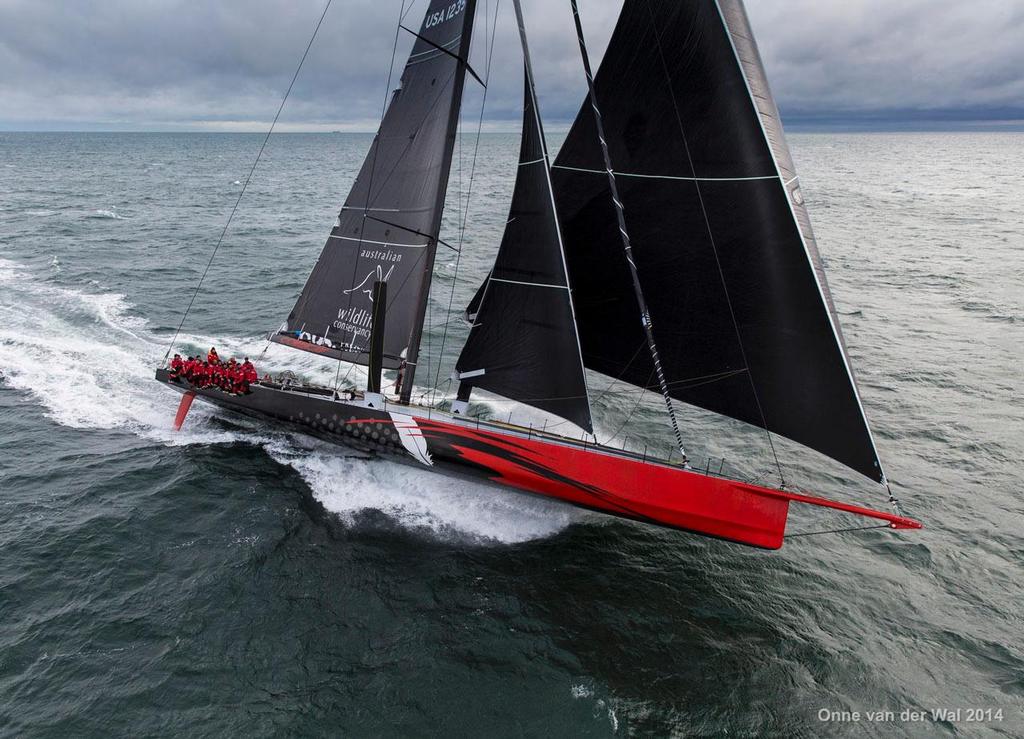 Comanche trialling off Newport RI before leaving for the 2014 Rolex Sydney Hobart Race © Onne van der Wal http://www.vanderwal.com/