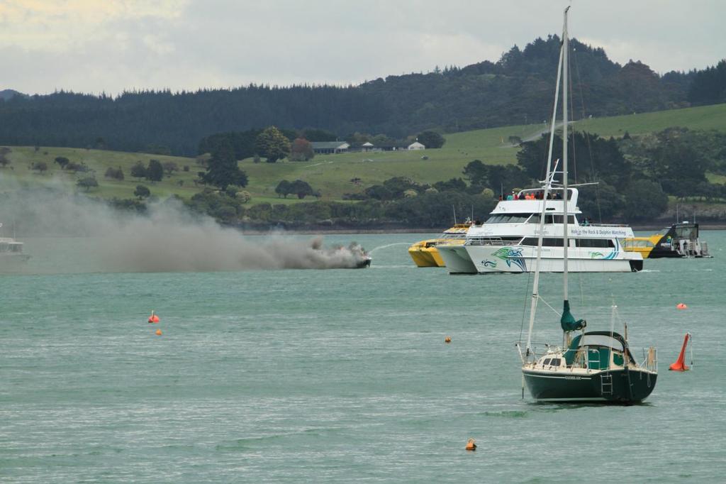  - Small boat fire off Waitangi, Bay of Islands © Steve Western www.kingfishercharters.co.nz