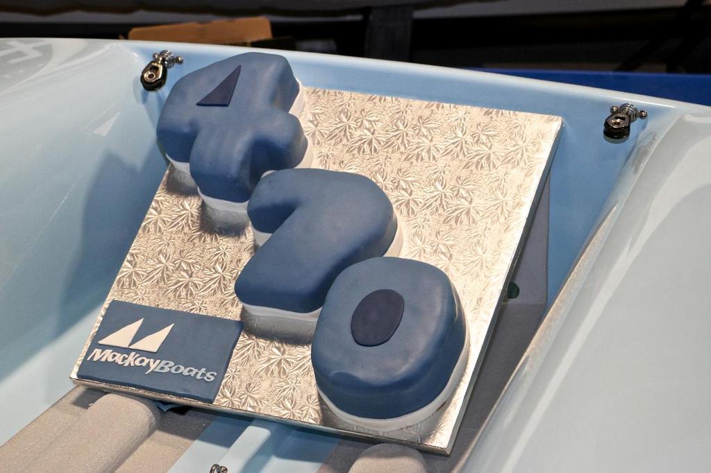 The special cake made to mark the 1000th 470 - Mackay Boats, September 4, 2014 photo copyright Richard Gladwell www.photosport.co.nz taken at  and featuring the  class