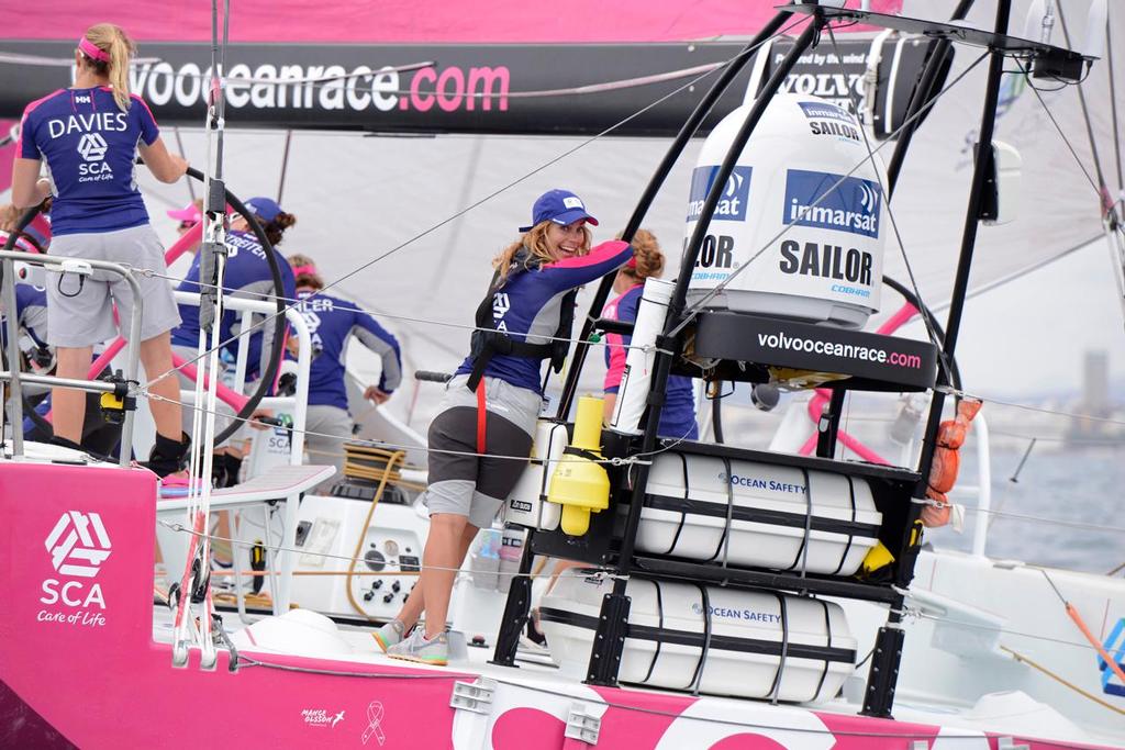 Team SCA during the start of Leg 1 of the Volvo Ocean Race © Rick Tomlinson / Team SCA