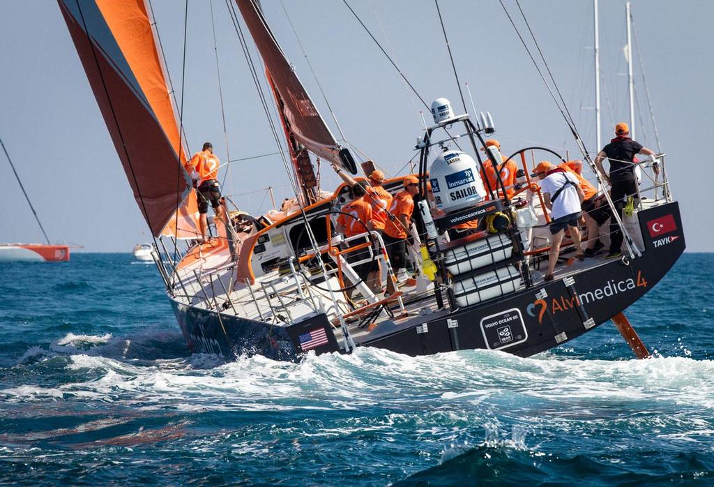 2014-15 Volvo Ocean Race - Team Alvimedica wins the In-Port Race in Alicante. ©  Ainhoa Sanchez/Volvo Ocean Race