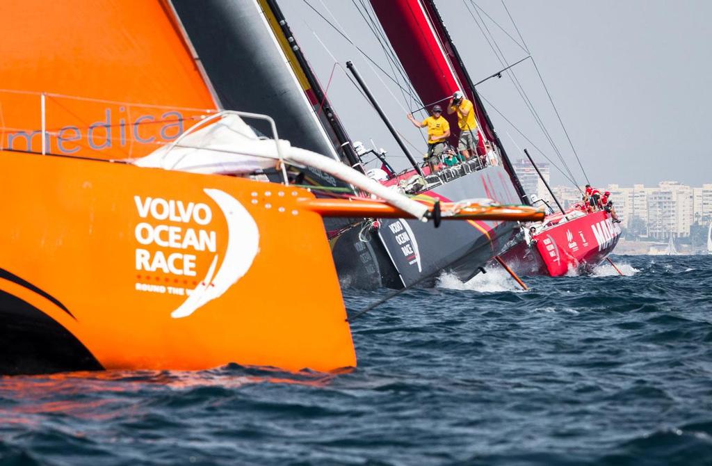 2014-15 Volvo Ocean Race - The fleet during the start of the In-Port Race in Alicante. ©  Ainhoa Sanchez/Volvo Ocean Race