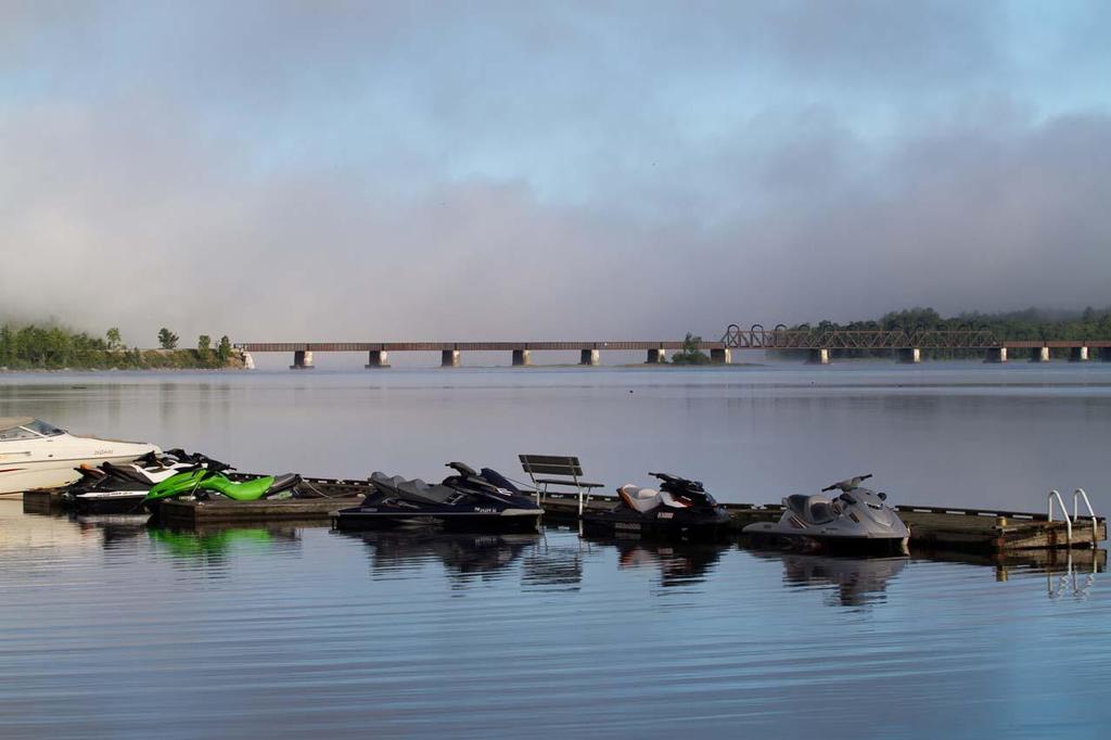 View of the Mattawa railway bridge from the Valois Motel dock  - Ride of a Lifetime: PWC Adventure on the Ottawa River Waterway photo copyright Virgil Knapp and Trish Robinson taken at  and featuring the  class