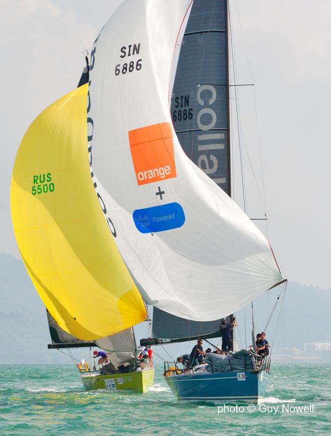 Downwind start. Foxy Lady VI and First. Royal Langkawi International Regatta 2015 © Guy Nowell http://www.guynowell.com