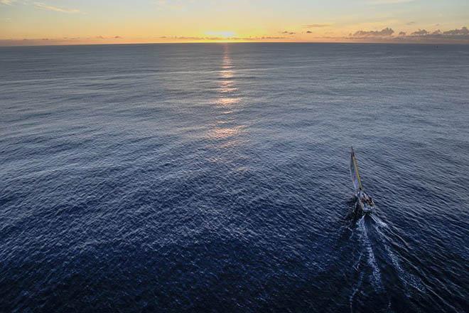 Abu Dhabi Ocean Racing, second as the sun rises in the last day of the Leg 4. ©  Ainhoa Sanchez/Volvo Ocean Race