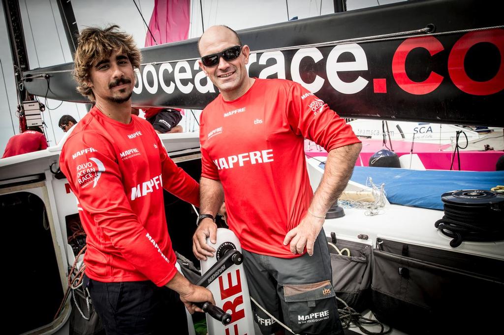 February 2, 2015. Xabi Fernandez shows new crew member, Willy Altadil, who joins 