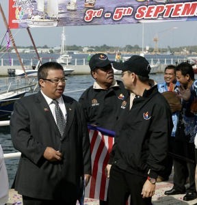 YB Dato Suhaili Bin Abdul Rahman and Troy Yaw at the 'Flag Off' ceremony photo copyright Guy Nowell http://www.guynowell.com taken at  and featuring the  class