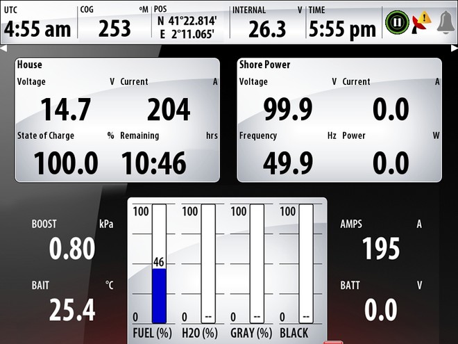 Using innovative Czone digital switching technology, it is also now possible to control and monitor almost any system on the boat from an NSE display. Lights, bilge pumps and tank levels are among the functions that can be operated, monitored and adjusted at the touch of a button. &copy; Navico http://www.navico.com