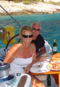 Andrea and Ian enjoying local produce in Croatia © Ian & Andrea Treleaven