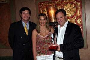 Andrew and Kylie Short proudly displaying the business' 3rd consectutive SeaRay dealer of the year award photo copyright Andrew Short Marine www.andrewshortmarine.com.au taken at  and featuring the  class
