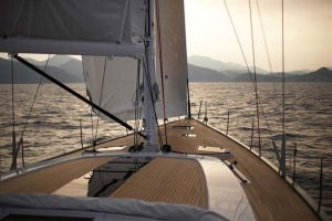 Hanse 630 at dusk looking forward over deck photo copyright Windcraft Australia www.windcraft.com.au taken at  and featuring the  class