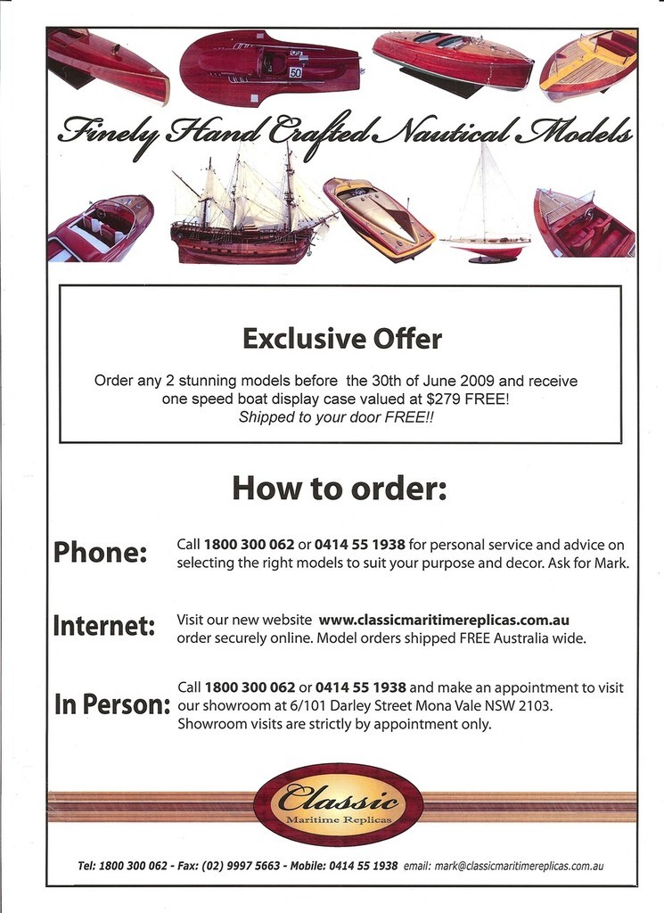 Order 2 models before 30 June and receive a glass showcase FREE! photo copyright MIAA taken at  and featuring the  class