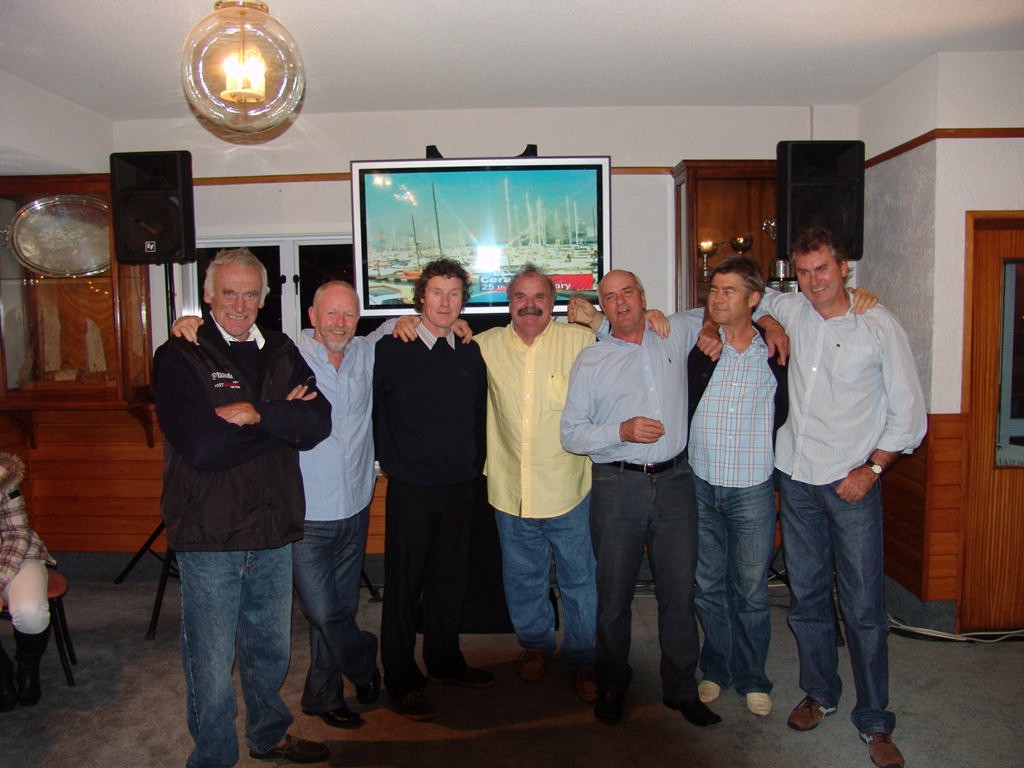Seven of the surviving crew (from left) Paul von Zalinski, Don England, Richard MacAlister, Simon Gundry, John Newton, Richard White and Owen Rutter © Richard Gladwell www.photosport.co.nz