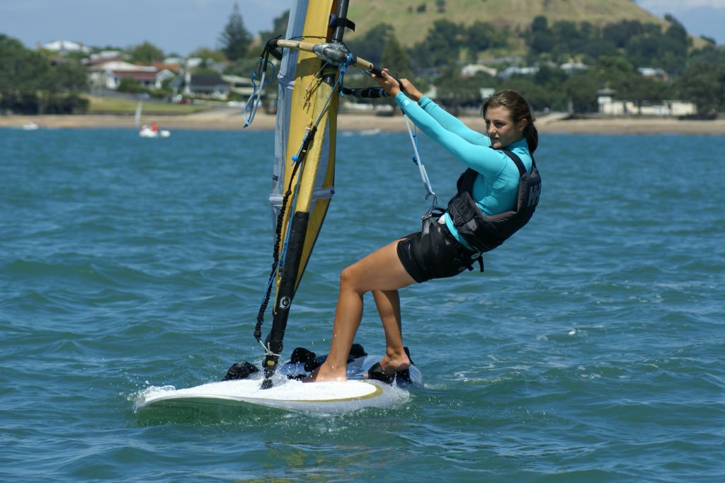 Daughter Justina Sellers, competing in the 2007 Auckland Secondary Schools Regatta, she also competed at the ISAF Youth Worlds in RS:X.  © Richard Gladwell www.photosport.co.nz