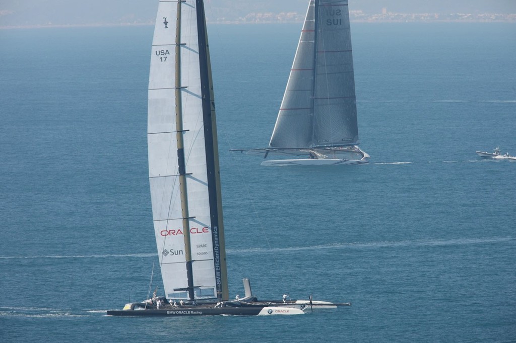 BMW Oracle and Alingh Race America’s Cup 2010 © BMW Oracle Racing Photo Gilles Martin-Raget http://www.bmworacleracing.com