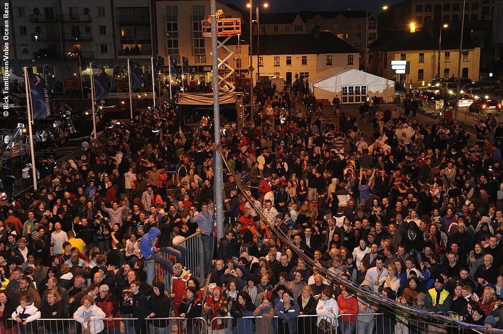 Crowds gather in the Galway race village for the arrival of the fleet at the finish of leg 7 © Rick Tomlinson/Volvo Ocean Race http://www.volvooceanrace.com