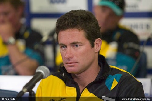 An emotional Seb Josse skipper of ABN AMRO TWO at the ABN AMRO TWO press conference © Paul Todd © Volvo Ocean Race/Paul Todd