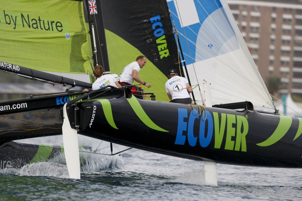 Ecover Sailing Team in action on day 1 of the Extreme Sailing Series Almeria. © Paul Wyeth / OC Events