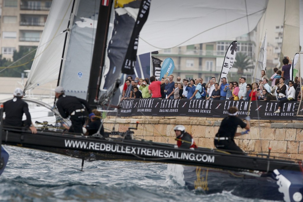 Groupe Edmond de Rothschild on Day 1 of the Extreme Sailing Series in Almeria © Paul Wyeth / OC Events