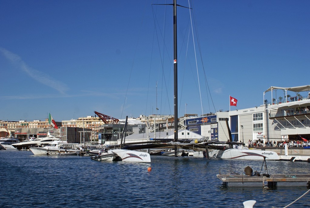 The Darcena side of the Alinghi base - Valencia 2010 - photo © Richard Gladwell www.photosport.co.nz