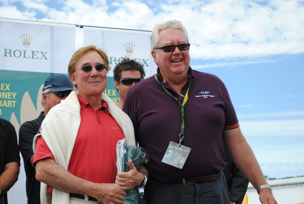 Darryl Hodgkinson, skipper of Victoire with CYCA Commodore Garry Linacre - Sydney Hobart Constitution Dock presentation photo copyright  Andrea Francolini Photography http://www.afrancolini.com/ taken at  and featuring the  class