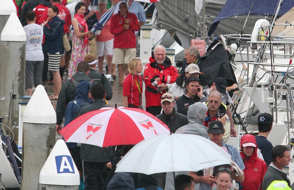 Sir Robin Knox-Johnston being interviewed pre-race  - Rolex Sydney Hobart Yacht Race 2010 © Crosbie Lorimer http://www.crosbielorimer.com